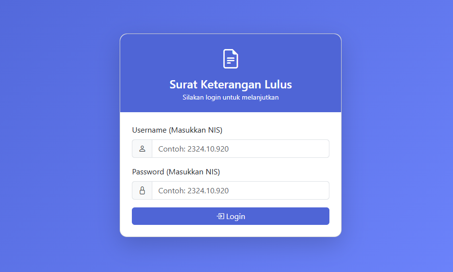 Sistem Informasi Surat Keterangan Lulus Berbasis Web
